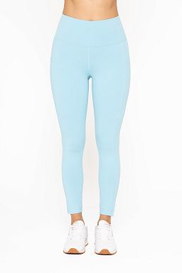 Laser-Cut and Bonded Essential Foldover High-Waist Leggings Bright blue